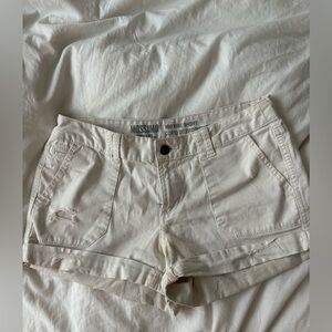 Mid rise white shorts